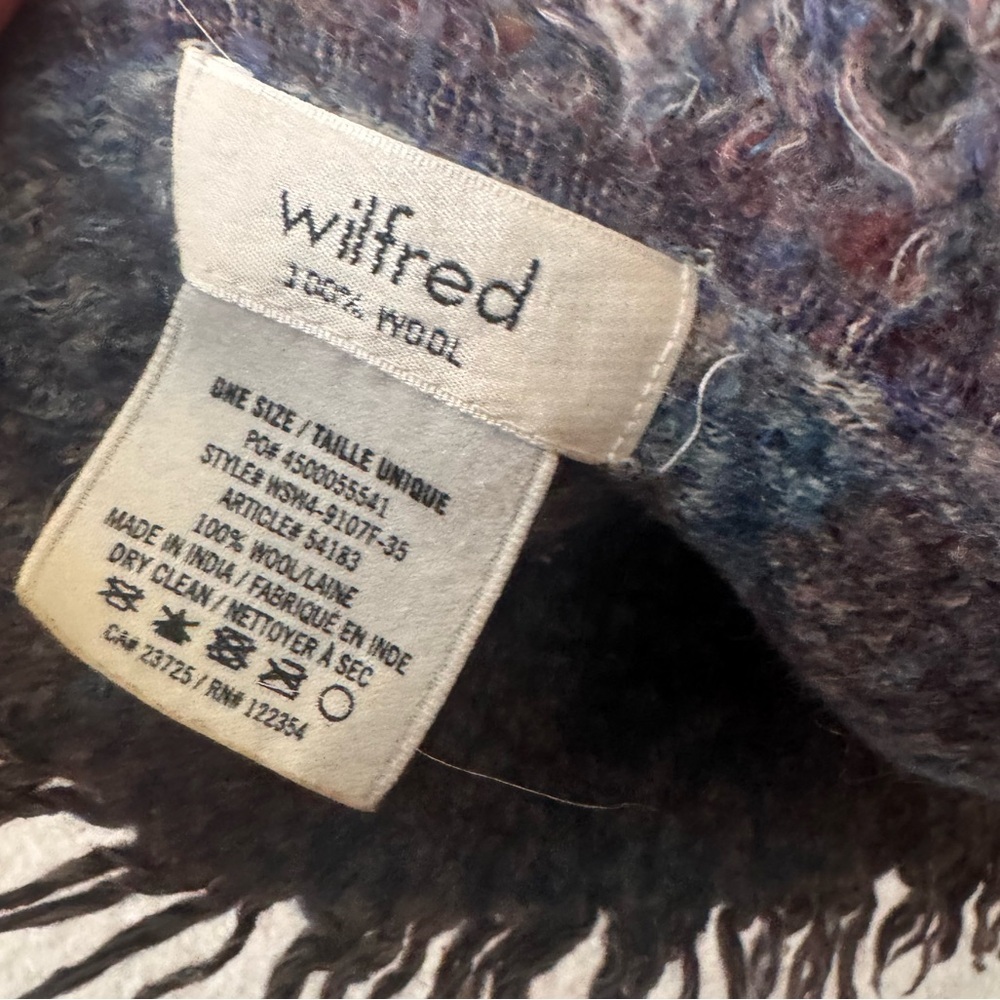 Aritzia Wilfred Blanket Wool Scarf Shawl Mosaic Shawl Wrap Boho Cozy Warm - Picture 13 of 16